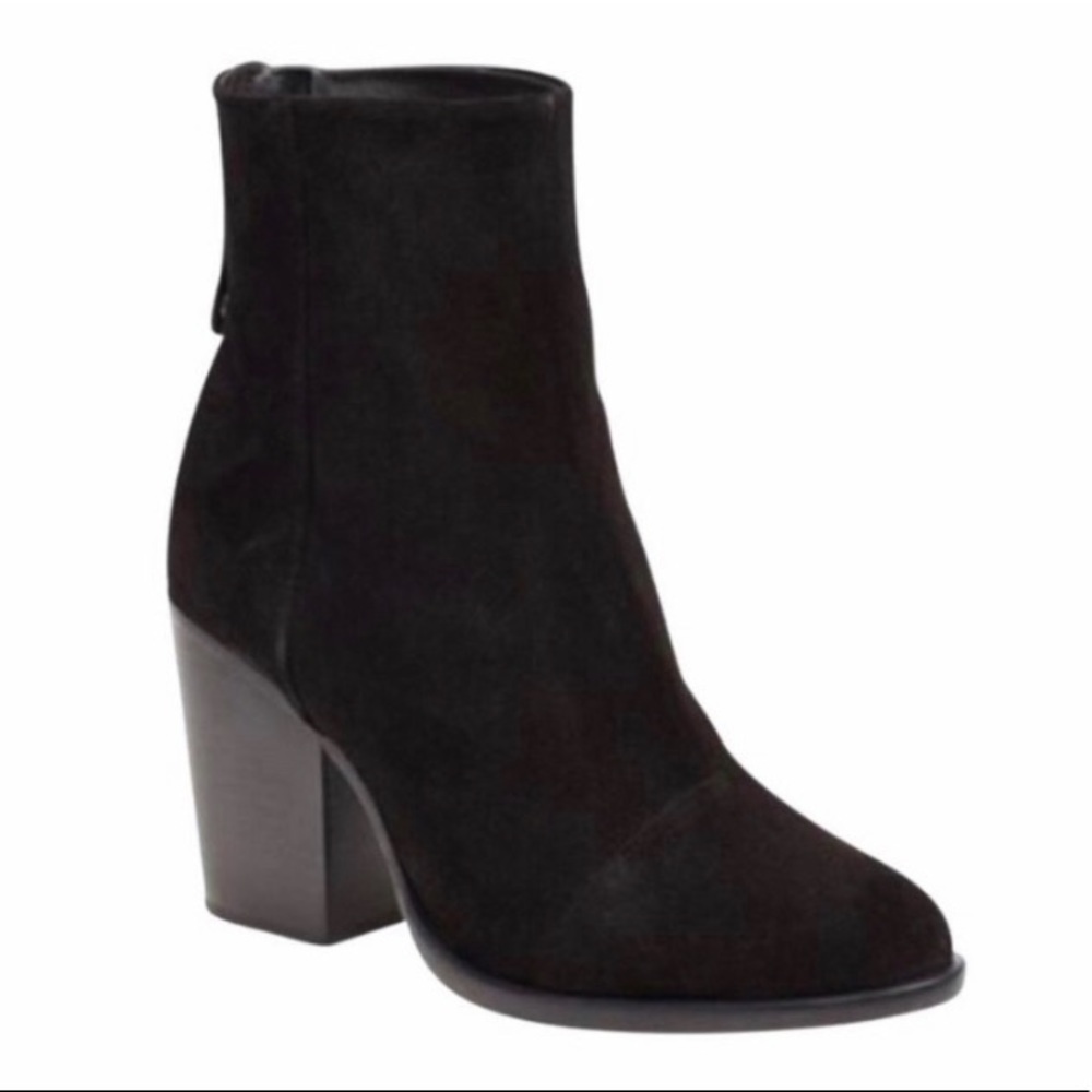 RAG & BONE Sz 39.5 Ashby Boot Suede Stacked 2.5” Heel  Back Zipper